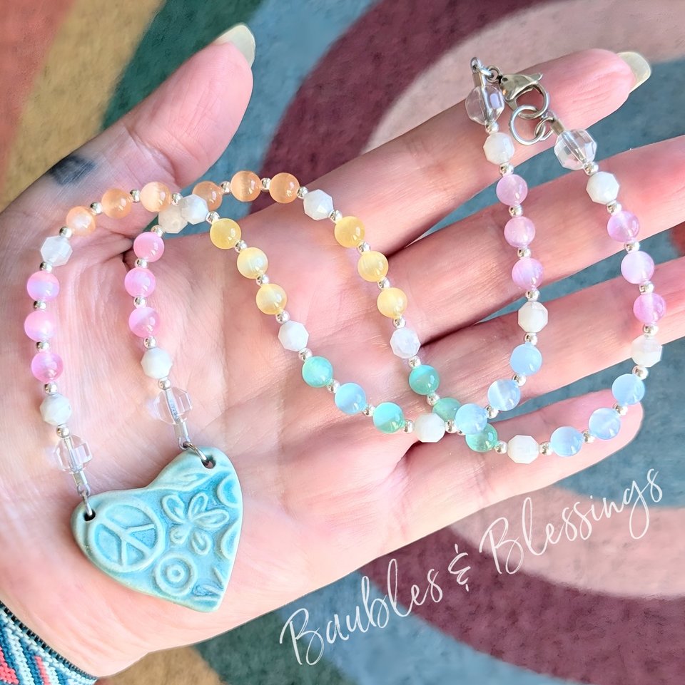 RESERVED for S: Rainbow Selenite Necklace (MTO)