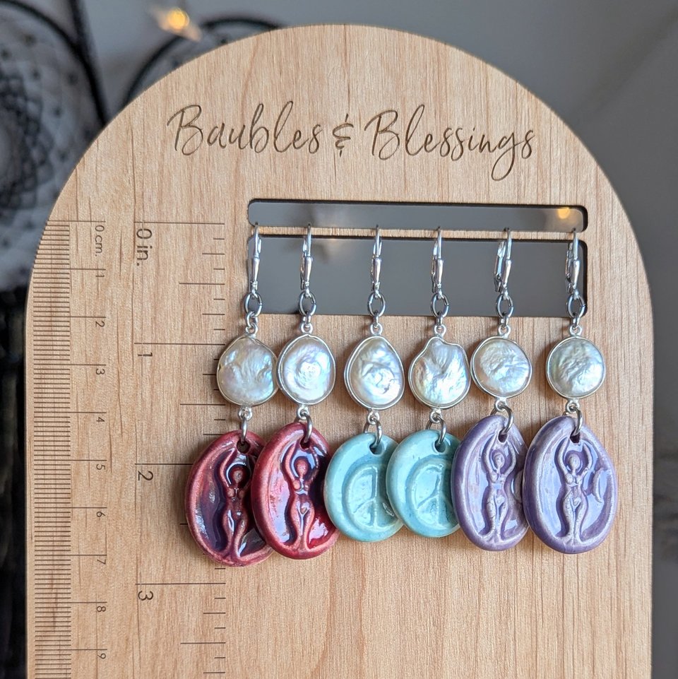 Sweet Goddess Earrings with Pearl & Sterling Silver