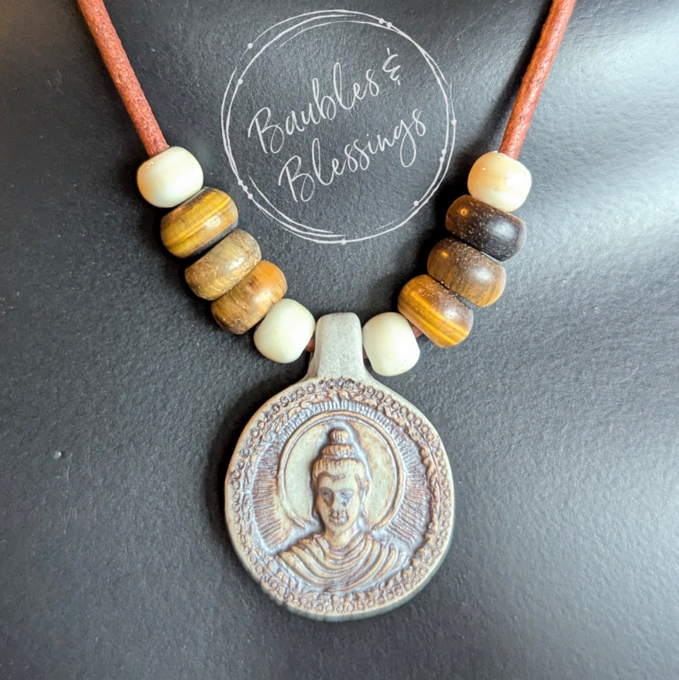 Fidget-Friendly Ceramic Buddha Necklace