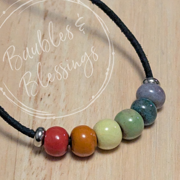 Fidget-Friendly Ceramic Rainbow Necklace