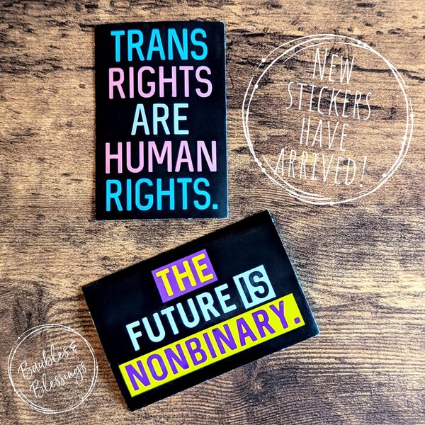 Single & Bulk Stickers: Trans Rights/Future is Nonbinary