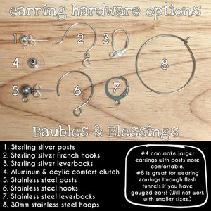 RESERVED for T: MOP Moon Earrings w Mini Stars