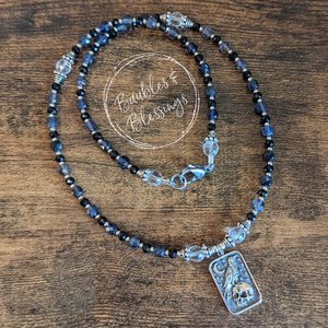 RESERVED for M: Custom Copy, Iolite Raven Necklace