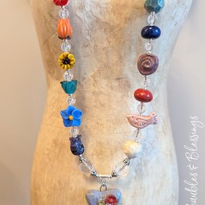 RESERVED for C: Springy Rainbow Art Necklace