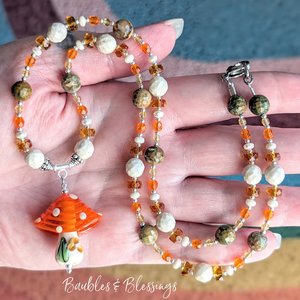 Mushie Spinner Necklace with Riverstone & Rhyolite