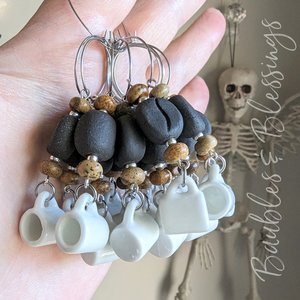 Coffee Earrings & Pendants with Handmade Beads (MTO)