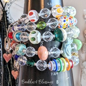OOAK Rainbow Dots Bracelet with Quartz & Czech Glass Beads