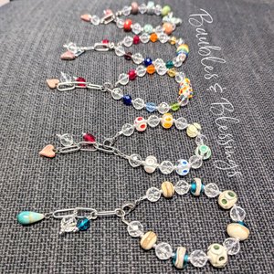 OOAK Rainbow Dots Bracelet with Quartz & Czech Glass Beads