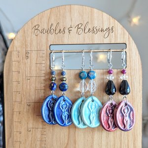 Aqua Goddess Earrings with Faceted Apatite & Quartz Teardrops