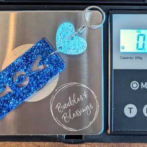 XL Vote Blue Earrings with Hearts & Glittery Bar Charms