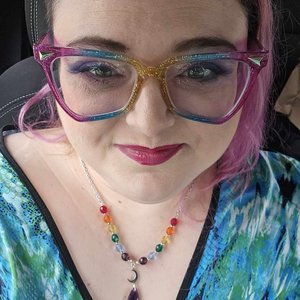 Rainbow Pride Necklace with Crescent Moon & Quartz Drop (MTO)
