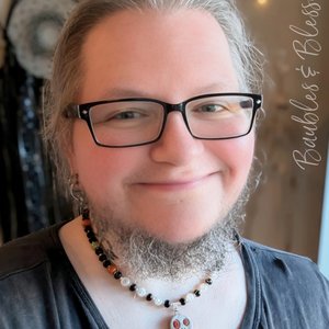 'SPOOKY' Skull Necklace with Onyx, Shell & Gaea Beads