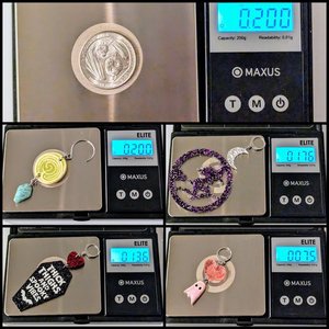 Lampwork Enameled Crescent Moon & Water Earrings 