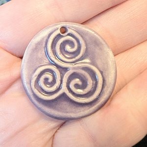RESERVED for W: RTS Rainbow Necklace w Lavender Triskele