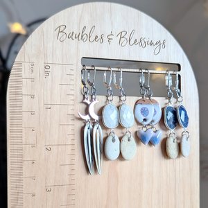 Sodalite Earrings with Miniature Beach Pebbles