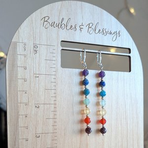Sweet Chakra Balancing Rainbow Gemstone Earrings