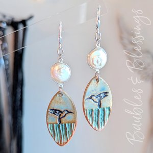 Sweet Goddess Earrings with Pearl & Sterling Silver