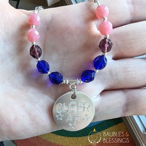 Bi Pride Necklace: Choker or Custom Stamped Pendant