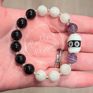 Cute Mummy Bracelets: Amethyst, Moonstone & Onyx (MTO)