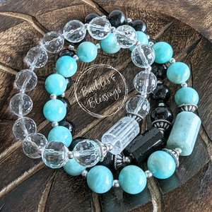 Gemstone Stretch Bracelets with Sterling Silver (MTO)