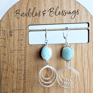 Boho Movement Earrings with Sterling Silver & Amazonite