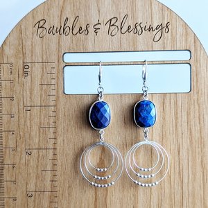 Boho Movement Earrings with Sterling Silver & Lapis