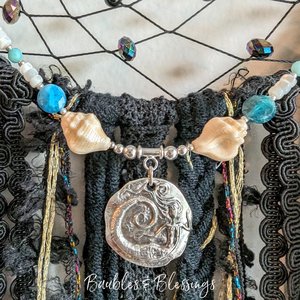 Mermaid Necklace with Apatite, Citrine & Shell Beads