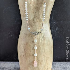 Witchy Prayer Beads with Pearls & Rose Quartz