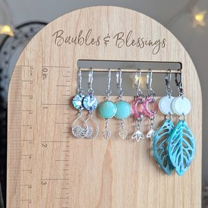Petite Paua Shell Earrings with Ammonite Charms