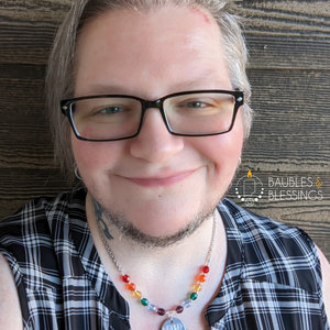 Rainbow Necklace with Hand-Stamped NEURO SPICY Pendant (MTO)