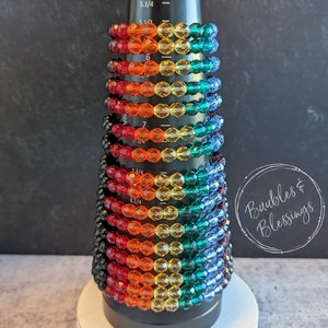 Rainbow Czech Glass & Onyx Pride Bracelets