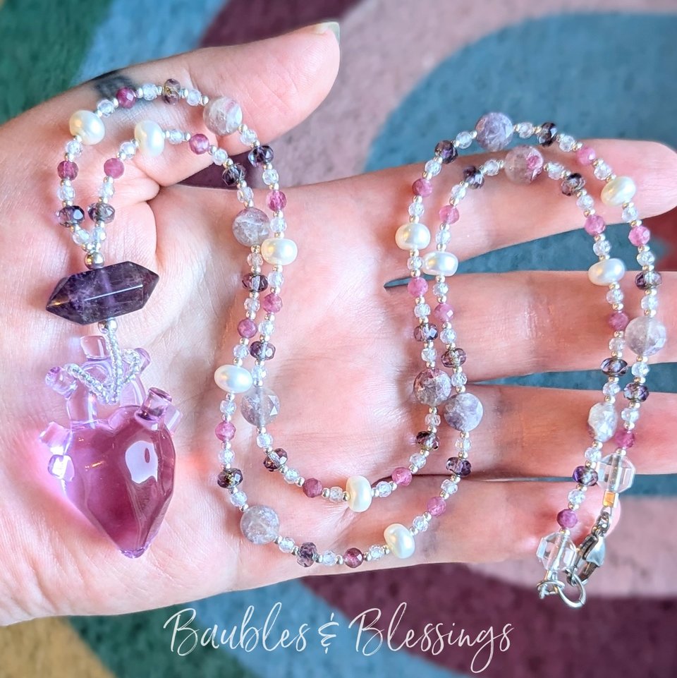 RESERVED for A: Purple Heart Necklace