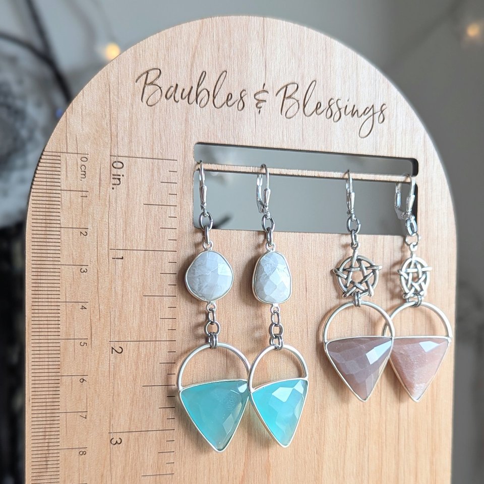 Aqua Chalcedony Earrings with Howlite Freeforms