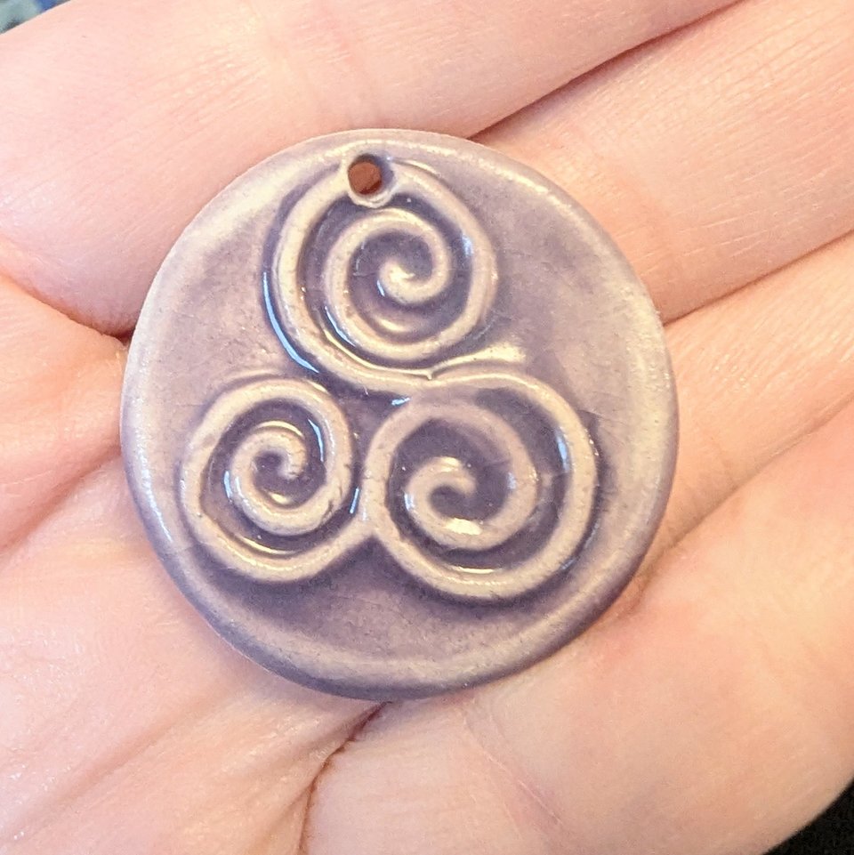 RESERVED for W: RTS Rainbow Necklace w Lavender Triskele