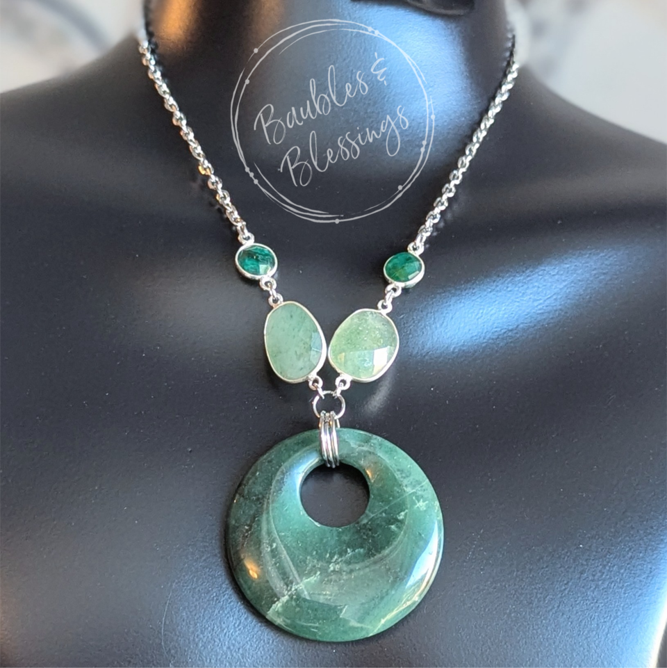 Verdite Gogo Necklace with Aventurine & Emerald
