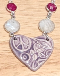 RESERVED for S: Hippie Heart & Gemstone Necklace