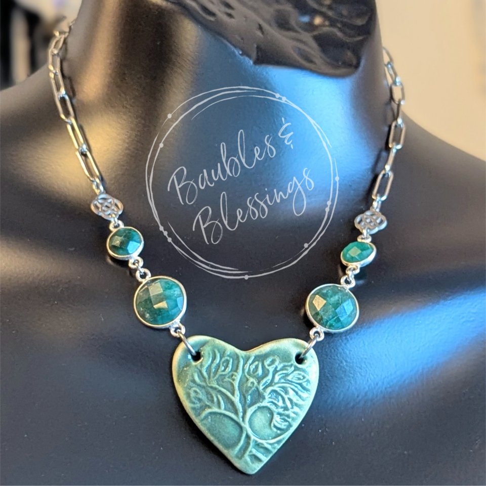 RESERVED for M: Tree of Life Necklace with Emeralds
