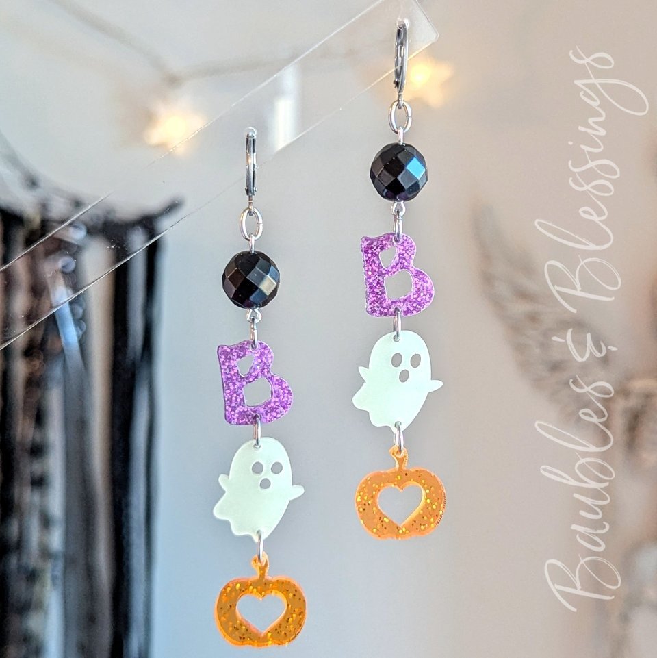 RESERVED for D: Boo Earrings with Obsidian 