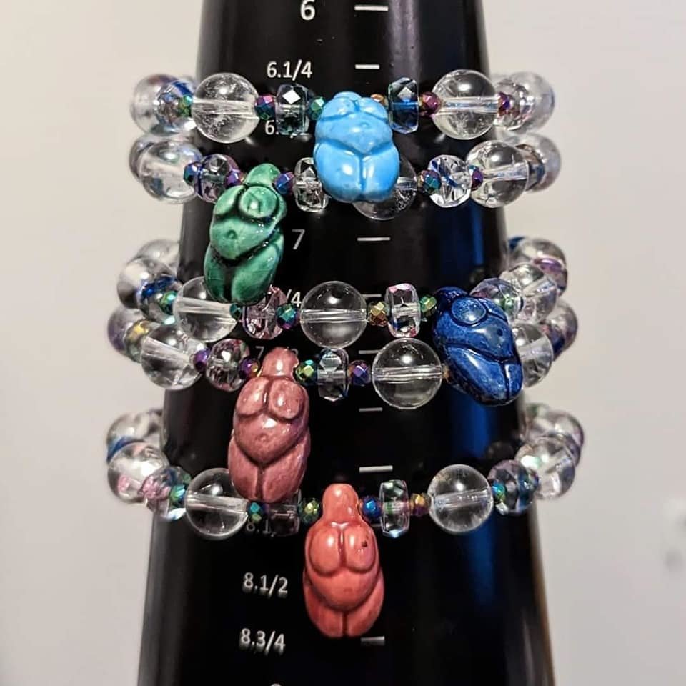 Colorful Chunky Goddess Bracelets with Quartz
