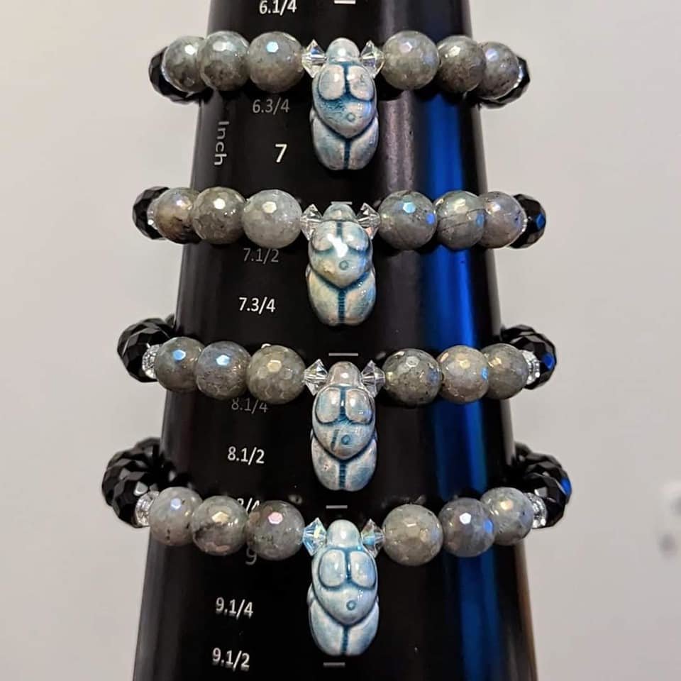 Chunky Goddess Bracelets with Labradorite & Onyx