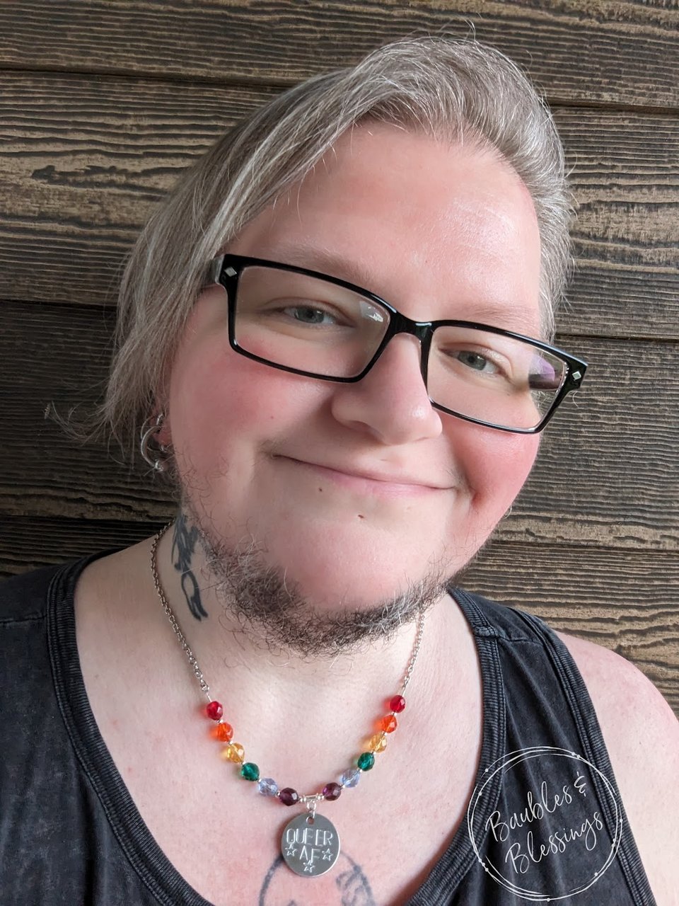 Rainbow Pride Necklace with Custom Hand-Stamped Pendant (MTO)