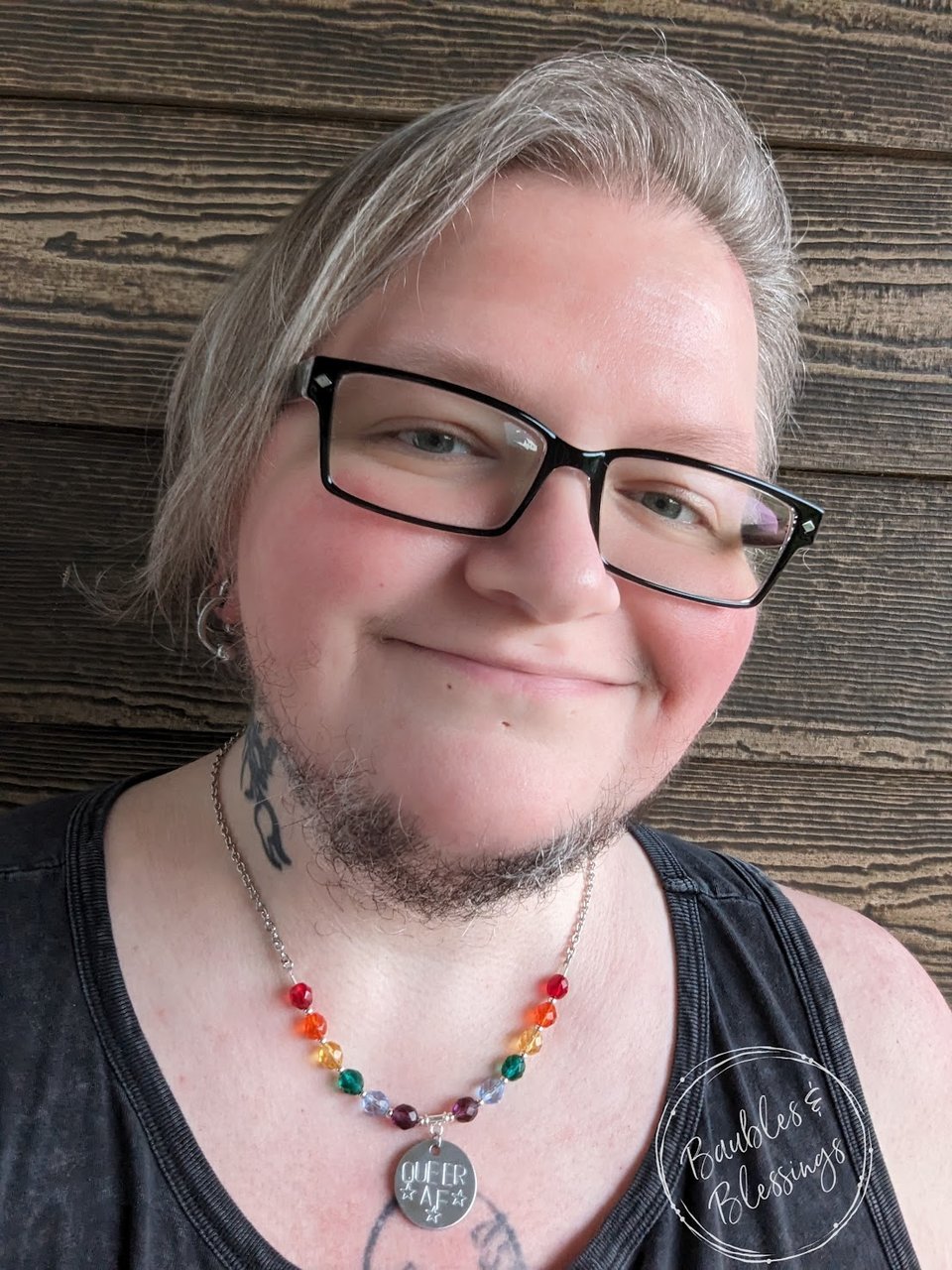 Rainbow Pride Necklace with Custom Hand-Stamped Pendant