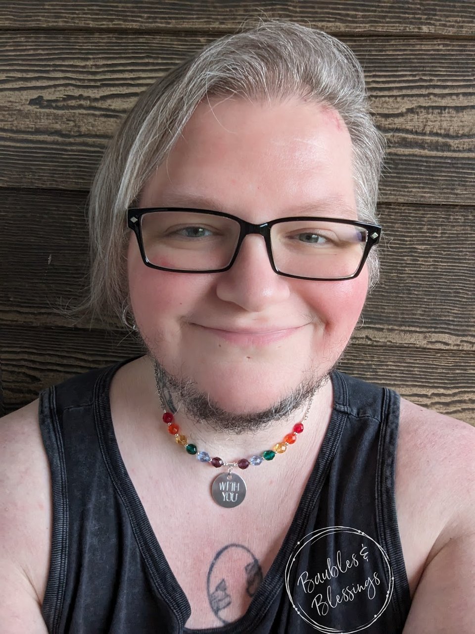 Rainbow Pride Necklace with Custom Hand-Stamped Pendant (MTO)