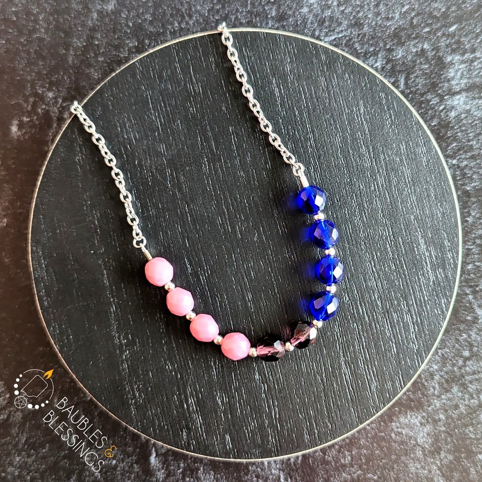 Bi Pride Necklace: Choker or Custom Stamped Pendant
