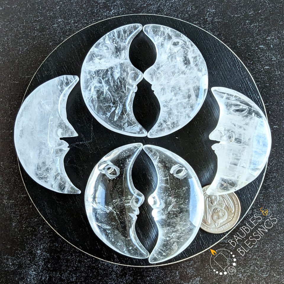 Crystal Crescent Moons: Choose Your Stone