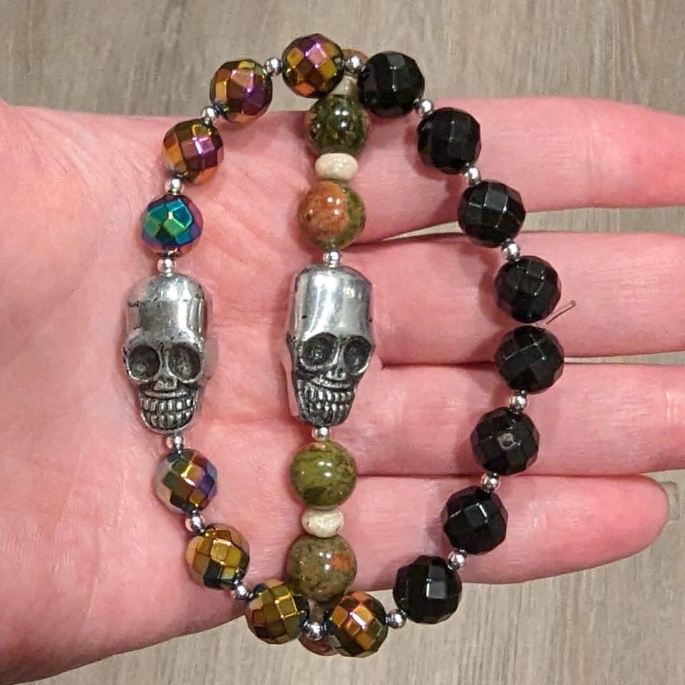 Chunky Bracelets with Aluminum Skulls (MTO)