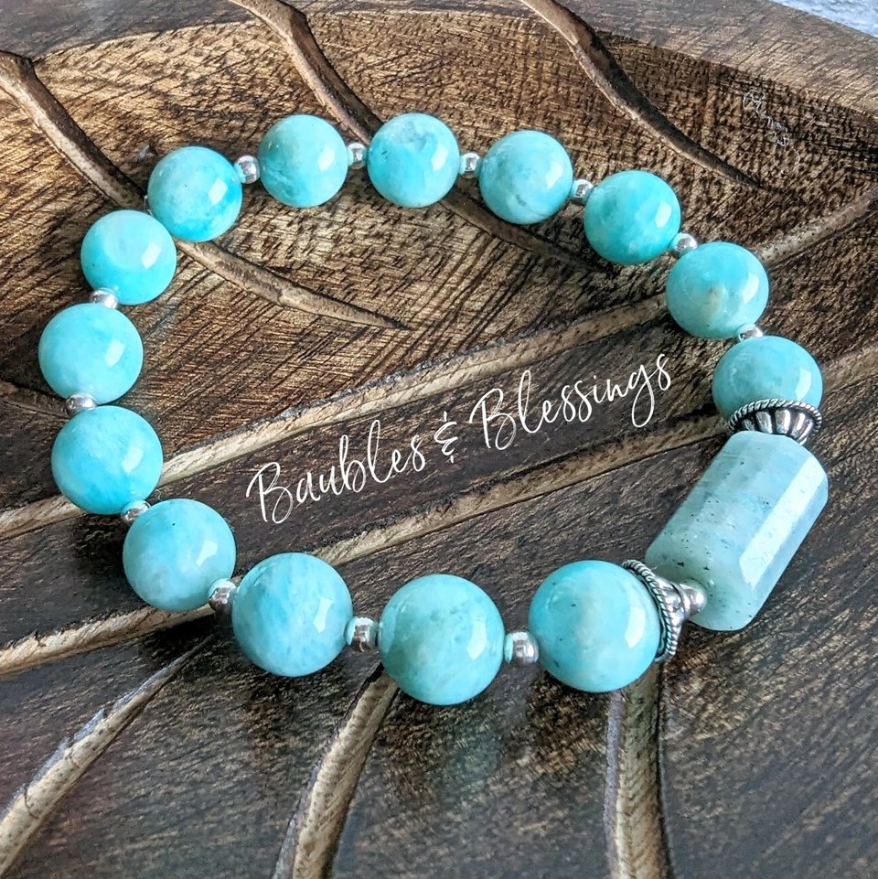 Gemstone Stretch Bracelets with Sterling Silver (MTO)
