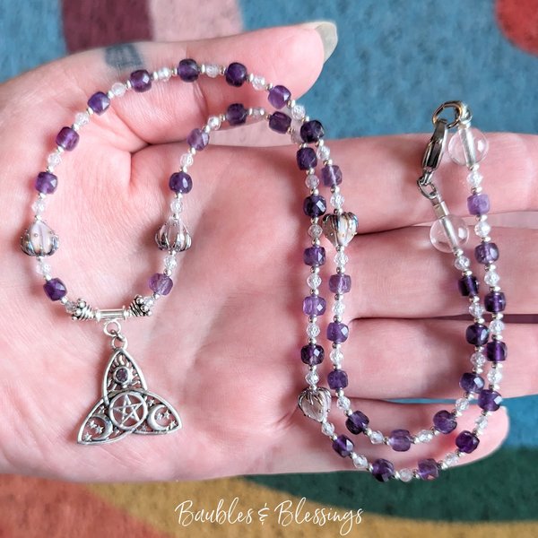RESERVED for A: Amethyst Triquetra Necklace