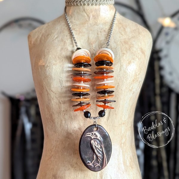 Bold Raven Statement Necklace with Beadfreaky Focal