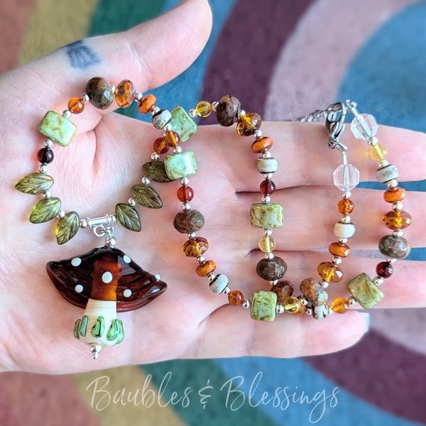 RESERVED: Custom Copy, Earthy Mushroom Necklace